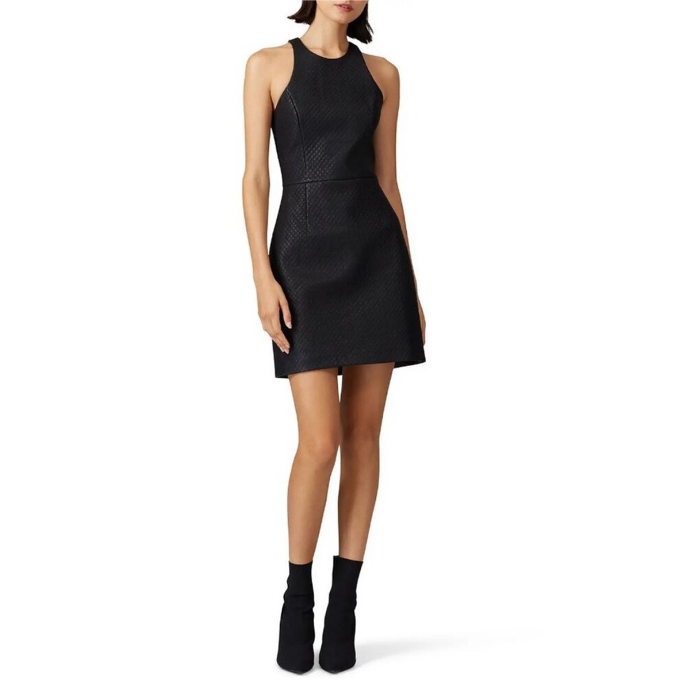 Louna Quilted Faux Leather Dress, Size: XS